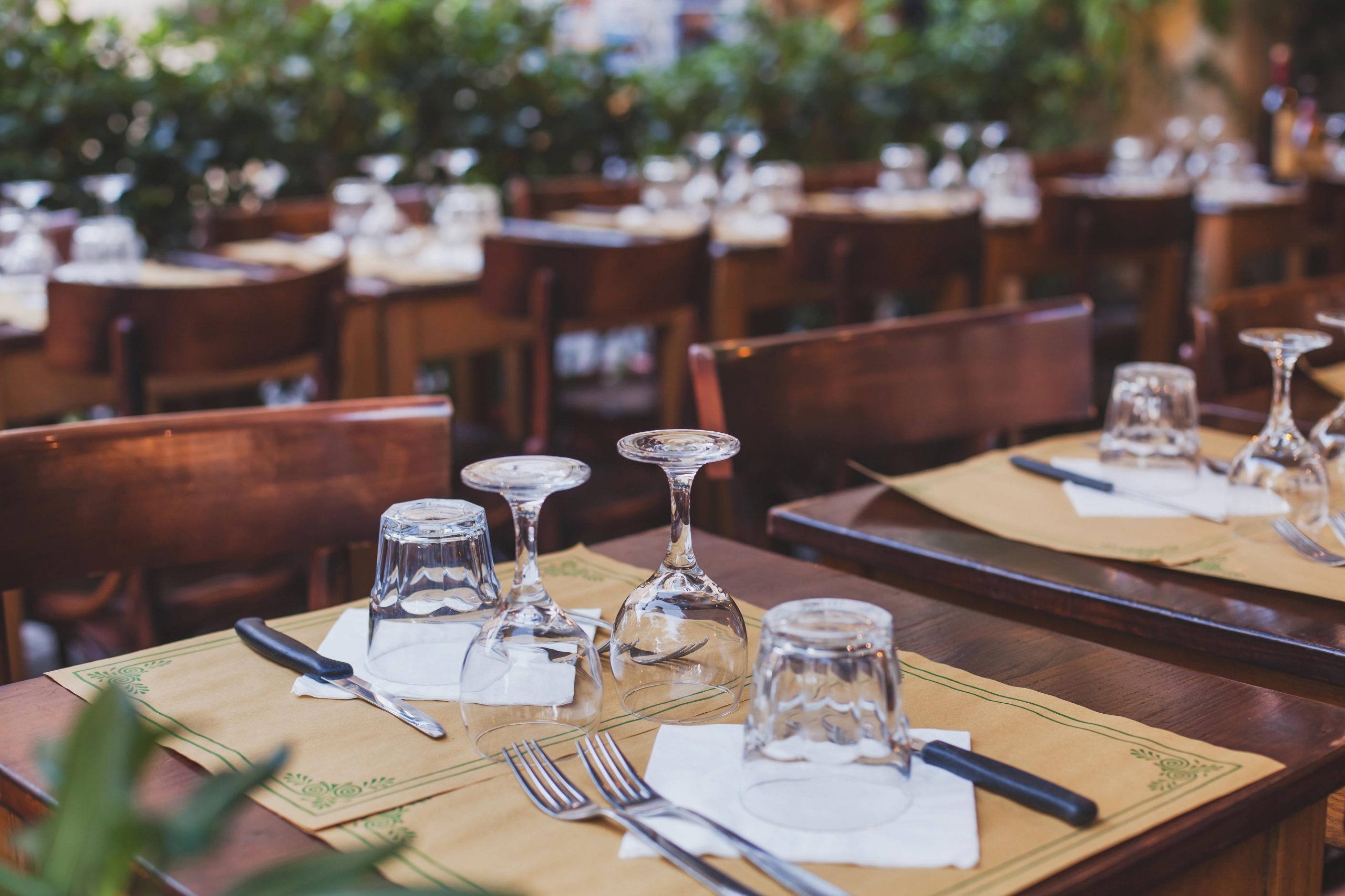 table in the restaurant in Europe